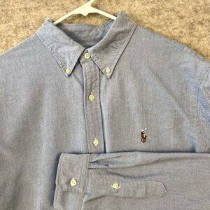 Polo Ralph Lauren Men’s Long Sleeve Classic Fit Blue Shirt Sz XL Rugby Pony